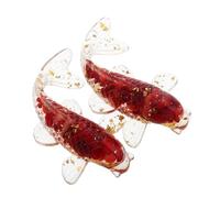 SUPVOX 2pcs Natural Crystal Koi Fish Figurines Realistic Goldfish Statues for Desk Decor Office Bedroom Ornament Blessings and Fortune Collectable Sculptures