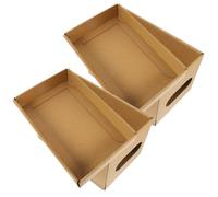 SUPVOX 2pcs Paper Storage Boxes with Lid for Sundries and Documents, 23×14×13.5cm Cardboard Organizer Boxes for Office, Cd, DVD, and Book Storage