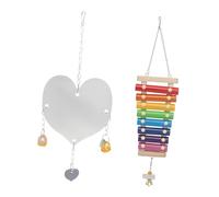 SUPVOX 2pcs Parrot Toys Biting Mirror Foraging Talking Toys Pet Supply for Birds