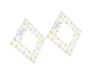 SUPVOX 2pcs Patchwork Ruler Tailor Tools for Sewing Enthusiasts Acrylic Square with Middle Hollow Slotted Design Lightweight Precise Cutting for Patchwork