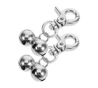 SUPVOX 2pcs Pet Collar Bell Set Multi Function Bells for Cats and Dogs Compact Hanging Pet Collar Accessory Durable and Stylish Silver Christmas