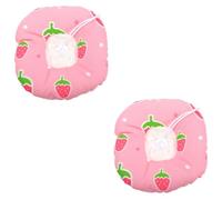 SUPVOX 2pcs Pet Collar for Cats and Dogs Soft Elizabethan Neck Cone to Prevent Licking and Scratching Comfortable Breathable Design for and Skin Issues Adorable Strawberry Pattern