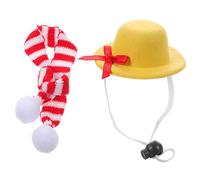 SUPVOX 2pcs PET Party Hat and Scarf Set Dog Decorative Costume Accessories for Xmas Adjustable PET Headdress and Neckwear for Dogs and Cats