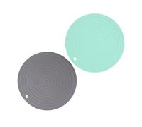 SUPVOX 2pcs Pet Silicone Placemats Non-skid Dog Cat Bowl Mats Reusable Feeding Mats for Indoor and Outdoor Use As Pet Food Pad and Bowl