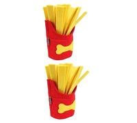 SUPVOX 2pcs Pet Slow Feeder Snuffle for Dogs Felt French Fries Shaped Chew Puzzle Interactive Training and Scent Enrichment for Bored Pets Safe Soft Material for Teeth Grinding and Mental