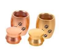 SUPVOX 2pcs Pet Urns with Paw Pattern for Cats and Dogs Decorative Cremation Keepsake Boxes for Ashes Hair Teeth Storage Memorial Mini Funeral Jars for
