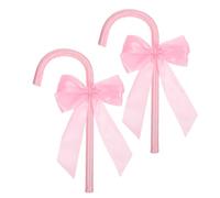 SUPVOX 2pcs Pink Bowknot Canes for Valentine’s Day Party Cosplay Costume Props, Halloween Photo and Dress Up Accessories, Bow Cane Crutches for Theatrical Role Play