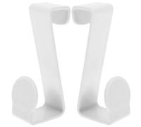 SUPVOX 2pcs Plastic Potty Hooks Over Toilet Tank No Drilling Required Convenient Storage Hooks for Hanging Umbrellas and Hats White