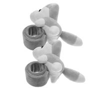 SUPVOX 2pcs Plush Animal Slap Bracelets for Husky Dog Shape Soft Snap Bands Party Favor Lightweight Portable Wristbands for Day and Daily Use