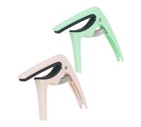 SUPVOX 2pcs Portable Abs Guitar Capo Set in Blue and Pink, Universal Clip-on Key Changer for Acoustic, Electric and Bass Guitars, Lightweight Musical Instrument Accessory for Travel and Practice