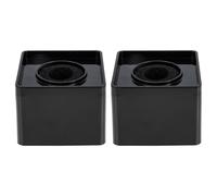 SUPVOX 2Pcs Portable Abs Microphone Logo Flag Station Square Mic Stand for Broadcasting Podcasting Online Meeting and Outdoor Use Black