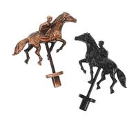SUPVOX 2pcs Premium Alloy Horse Racing Board Game Metal Horse Figurines with Intricate Design Unique Racing Theme Accessories for Family Entertainment and Board Game Enthusiasts