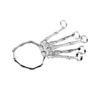 SUPVOX 2pcs Punk Skeleton Hand Bracelet in Silver Alloy with Exaggerated Design, Decorative and Safe Metal Finger Ring Jewelry for Hip-hop and Street Dancing Accessories
