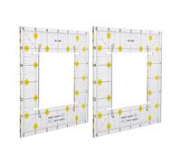 SUPVOX 2pcs Pvc Square Quilting Rulers with Hollow Center, Lightweight Sewing Templates for Tailor Patchwork and Pattern Making, Sturdy Stitching Tool for Fabric Crafts