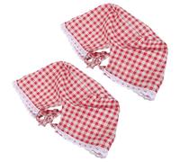 SUPVOX 2PCS Red Plaid Fabric Basket Liners for Rattan Picnic and Wicker Baskets Washable Replacement Cloth Inserts for Oval 26x18x15cm Decorative and Reusable Picnic Liners