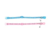SUPVOX 2Pcs Reflective Cat Collar Breakaway Design for Safety Wear Resistant Comfortable Fit Pink Sky Blue for Fashionable Cats