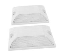 SUPVOX 2pcs Reflective Road Markers Raised Plastic Pavement Markers for Road Surfaces and Highways White Sturdy Driveway Reflectors for Safety and Visibility