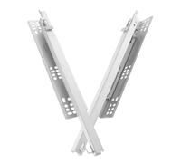 SUPVOX 2pcs Replacement Soft-Close Drawer Slides in Silver Cold-Rolled Steel with Lock Slide Function, Smooth Sliding Rails for Bathroom Cabinets and Dresser Drawers
