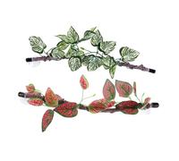 SUPVOX 2pcs Reptile Corner Branch: Snake Climbing Accessories - Terrarium Plant Decoration - With Suction Cup For Frog Bearded Dragon Gecko