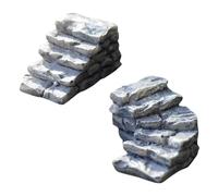 SUPVOX 2pcs Resin Micro Landscape Stone Steps Straight and Curved Patio Stair Ornaments for Garden Scenery Decoration Versatile Dollhouse Accessories for Creative Outdoor and Indoor