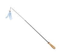 SUPVOX 2pcs Retractable Cat Teaser Sticks with Wooden Handles and Carbon Fiber Rods Height Interactive Cat Play for Kittens Pendant Teasing Sticks in Blue and Pink