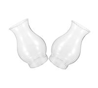 SUPVOX 2Pcs Retro Windproof Oil Lamp Glass Shades High Temperature Resistant Kerosene Lamp Chimney Replacement Vintage Style Cover for Antique Oil and Lanterns