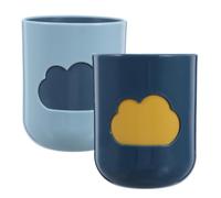 SUPVOX 2pcs Reusable Plastic Toothbrush Cup with Stable Base and Anti-slip Design for Home and Bathroom Use, Featuring Curved Sides and Frosted Look, Mouthwash Cup and Adults