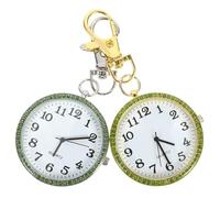SUPVOX 2pcs ’s Pocket Watch Keychain Set Large Numeric Dial, Water-Resistant Zinc Alloy Clip-On Fob, White Steel and Gold Colors, Portable Nurse Hanging Watches for
