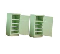SUPVOX 2pcs Scale Retro Style Mini Fridge for Dollhouse and Playhouse Compact Portable Mini Fridge Freezer with Realistic Detailing for Micro Landscape Collectors