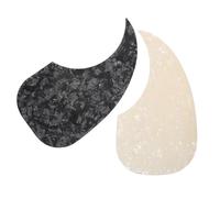 SUPVOX 2pcs Self Adhesive Guitar Pick Guard for Acoustic Guitar Waterdrop Scratch Plate Replacement Compatible Pickguard with Black and White Design