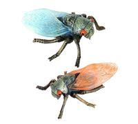 SUPVOX 2pcs Simulated Cicadas Model Educational Insect Figurines with Smooth Surface Safe for Bedroom Garden Decor Realistic Plastic Wild Bug for Learning and Cognition