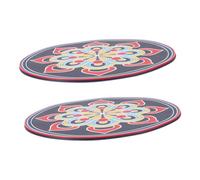 SUPVOX 2pcs Singing Bowl Cushions Non Slip Coasters for Cups Handmade Embroidered Meditation Pads Mandala Design Elevate Your Table Decor