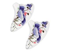 SUPVOX 2pcs Six Hole Ceramic Ocarina Alto Long Mouth Design for Comfortable Play Blue And White for Beginner Practice And Learning