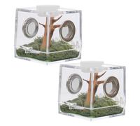 SUPVOX 2Pcs Small Jumping Spider Habitat Box Breeding Enclosure Cage Ecological Setup for Florida Jumping Spiders for Pet Insect Terrarium