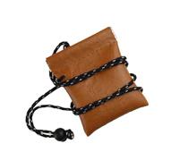 SUPVOX 2pcs Small Yellow Leather Coin Purse Neck Hanging Change Wallet Multi-Purpose Cards Organizer Portable Outdoor Mini Storage Bag