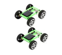 SUPVOX 2pcs Solar Powered Car Model Kit for Stem Learning Science Project DIY Engineering Set with Motor Assembly Components Green for Indoor Outdoor Experiments and Creative Technology