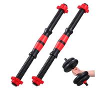 SUPVOX 2pcs Spinlock Dumbbell Bars with Nuts Weightlifting Barbell Handles for Strength Training Secure Knurled Grip Suitable for Men and Women Gym Workouts Random Color