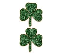 SUPVOX 2pcs St Patrick’s Day Brooch Pins Green Enamel Three-leaf Clover Lapel Pins Lucky Shamrock Badge for Clothing Cardigan Hats and Canvas Bags