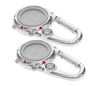 SUPVOX 2pcs Stainless Steel Climbing Watches with Compass and Alarm Reminder, Mini Outdoor Hanging Watches for Outdoor Activities and Occasions, Sturdy Zinc Alloy Design
