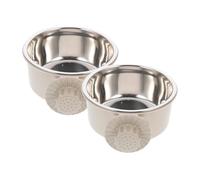 SUPVOX 2pcs Stainless Steel Hanging Pet Bowls with Thickened Edges Noise Reduction Removable Food Water Feeder for Cats Dogs Rabbits Small Animals Easy to Install and Clean Fits Crates