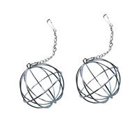 SUPVOX 2Pcs Stainless Steel Hanging Rabbit Feeder Balls Hay Holder Rack for Pets Space-saving Garden Balcony Mountable Hay Feeder for Rabbits Guinea Pigs Chinchillas