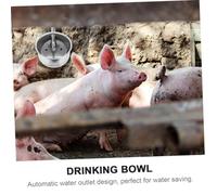 SUPVOX 2pcs Stainless Steel Pig Water Feeder Bowls Automatic Floating Water Level Livestock Drinking Bowl for Farm Animals Including Cows Horses Sheep and Pigs Large Capacity