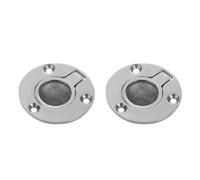 SUPVOX 2pcs Stainless Steel round Ring Flush Pull Hatch Handle for Deck | Marine Yacht Hardware, Silver Finish with Mount Screws, Recessed Latch for Cabinet Door Locker Use