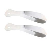 SUPVOX 2pcs Stainless Steel Shoehorn Set with Smooth Surface Convenient Shoe Lifter Tool for Easy Shoe Wearing at Home Sturdy and Simple Structure for Elders