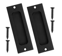 SUPVOX 2pcs Stainless Steel Sliding Pocket Door Pull Handle with Rectangular Recessed Design, Easy Installation and Corrosion Resistant, for Patio Doors in Residential and Business