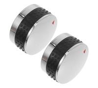 SUPVOX 2Pcs Stove Control Knobs for BBQ Grills and Electric Ovens Diameter Plastic Replacement with Inner Diameter Stem Silver Easy Grip and Precise Cooking
