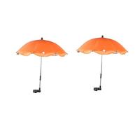 SUPVOX 2pcs Stroller Umbrella with Clamp Detachable Parasol UV Protection Silver Coated Sun Shade for Pushchair and Pram Orange