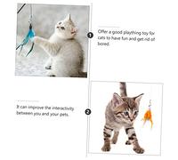 SUPVOX 2pcs Telescopic Cat Stick Wand Interactive Teaser for Indoor Cats and Kittens Stimulates Hunting Instincts and Encourages Exercise