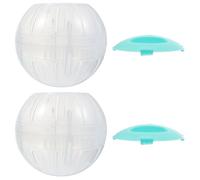 SUPVOX 2Pcs Transparent Blue Hamster Exercise Balls for Small Pets Safe Workout Accessories for Hamsters Squirrels Hedgehogs Quiet Fitness Fun in Cage