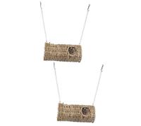 SUPVOX 2pcs Tunnel House Woven Hamster Nest Hanging Chains Pet Toy for Hamsters Guinea Pigs and Animals Habitat for Hiding Playing and Sleeping